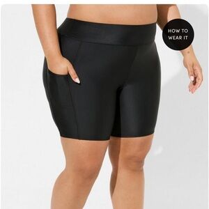 New! Torrid sz 2 Swim Biker Short With Pockets Bathing Suit Swim‎ Bottoms 2X